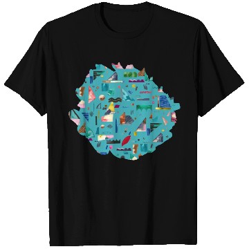 Discover Sailing Boats Multi Blue T Shirts