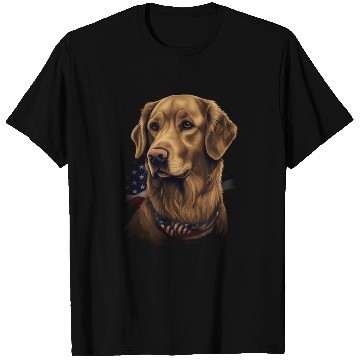 Discover Golden Retriever American Flag Dog Lover T Shirts