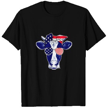 Discover American Cows Farmer Patriotic Cow T Shirts 4th