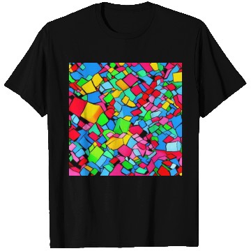 Discover ABSTRACT PAINTING COLORFULL WATERBASE CUBE BLACK T Shirts