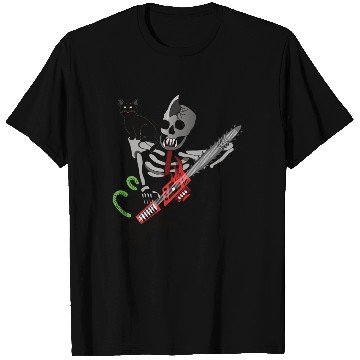 Discover Human Skeleton guitarist with his cat T Shirts