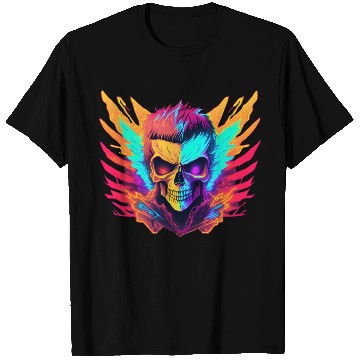 Discover Neon Wings Skull T Shirts