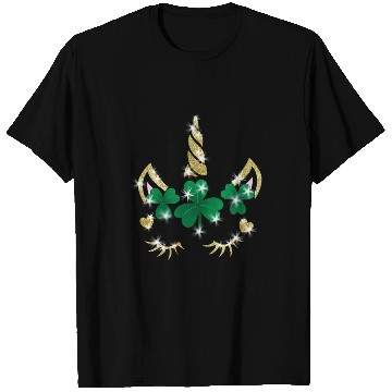 Discover Sarcastic Unicorn Face Print Cute Saint Patricks T Shirts