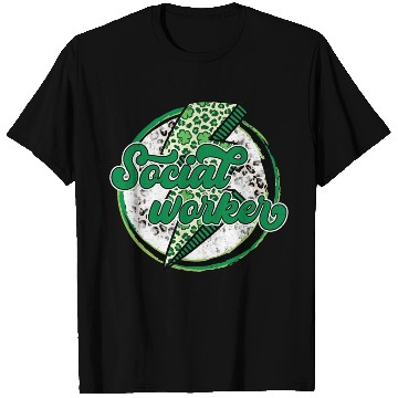 Discover Leopard Lightning Shamrock Social Worker Day T Shirts