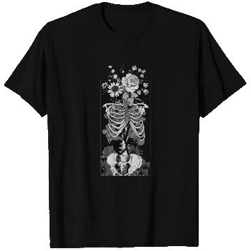 Discover Gothic Flower And Bones T Shirts