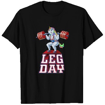 Discover Leg Day unicorn Weight Lifting Squat Gym Training T Shirts