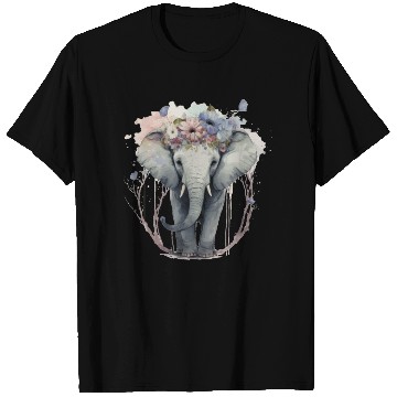 Discover Cute Elephant Flower Crown Floral Boho Aesthetic T Shirts