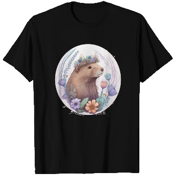 Discover Cute Watercolor Beaver Flower Crown T Shirts