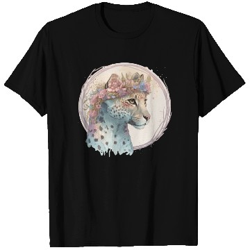 Discover Cute Cheetah Flower Crown Floral Watercolor Animal T Shirts