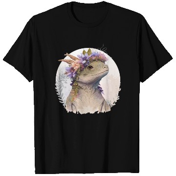 Discover Watercolor Lizard Flower Crown Floral Reptile Love T Shirts