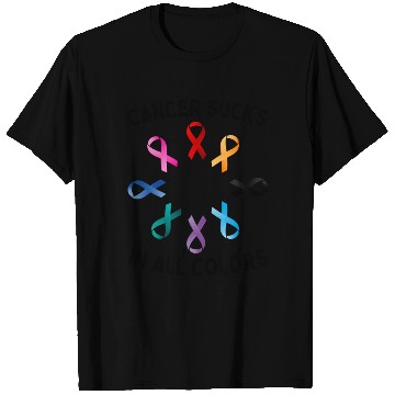 Discover Cancer Sucks In All Colors Cancer Awareness Ribbon T Shirts