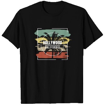 Discover Hollywood California Retro Stylish Palm Tree T Shirts