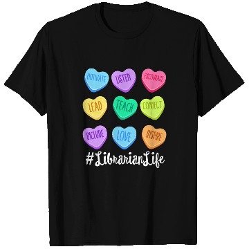 Discover Librarian Life Teacher Valentines Day Pastel Candy T Shirts
