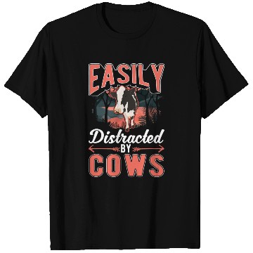 Discover Easily distracted by Cows Cattle Farmer T Shirts