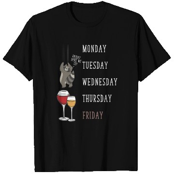 Discover Raccoon Wine Lover Funny Weekend Party T Shirts