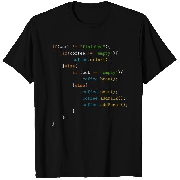 Discover programmers coffee automated daily routine program T Shirts