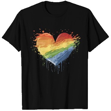 Discover Love Conquers All: LGBTQ+ Rainbow Heart Embracing T Shirts