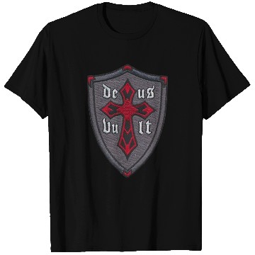 Discover Deus Vult Cross on Shield T Shirts