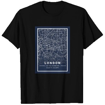 Discover London Light City Map Blueprint design T Shirts