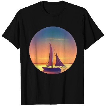 Discover Sailboat sunset design T Shirts