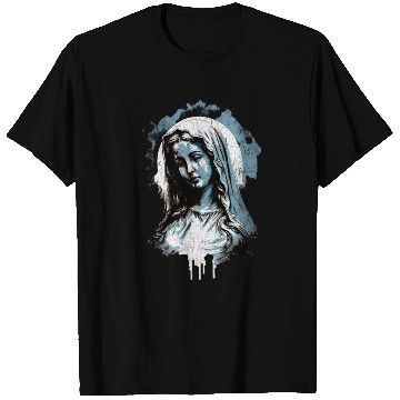 Discover Vintage Virgin Mary - Distressed Design T Shirts