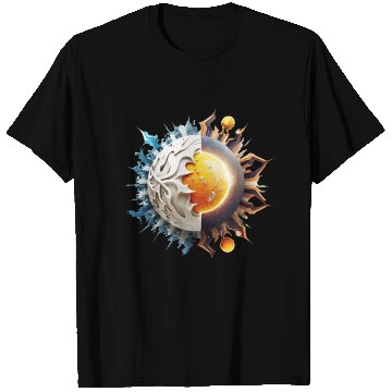 Discover White background sun planet logo fantasy T Shirts