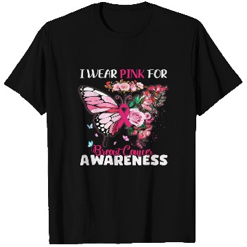 Discover I Wear Pink For Breast Cancer Awareness Butterfly T Shirts