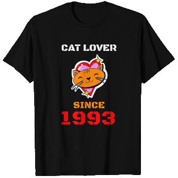 Discover Cat lover since 1993 T Shirts