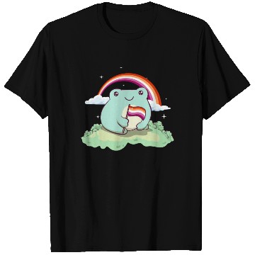 Discover Lesbian Pride Flag Cute Frog Subtle LGBTQ T Shirts