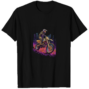Discover Dirt Bike Biking City Skyline Motocross T Shirts