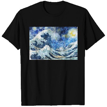 Discover Great Wave During a Starry Night Click on Artist T Shirts