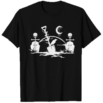 Discover Gothic Graveyard Vintage Crow Lover Skull Fanatic T Shirts