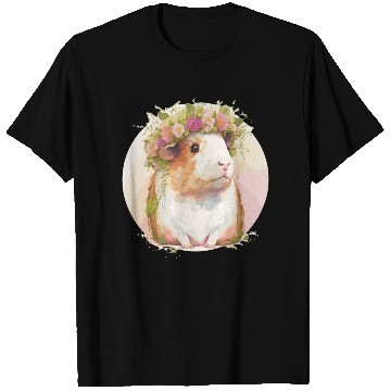 Discover Cute Guinea Pig Flower Crown Floral Pet Rodent Lov T Shirts