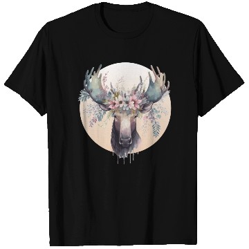 Discover Cute Moose Flower Crown Animal Lovers T Shirts