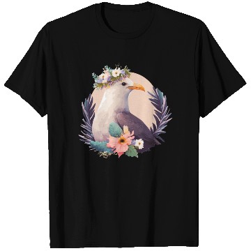 Discover Cute Seagull Bird Flower Crown Floral Birds T Shirts