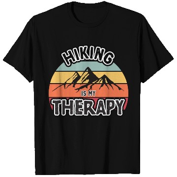 Discover Hiking is my therapy retro color mountains T Shirts