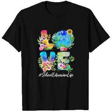 Discover School Librarian Love World Earth Day Save The Pla T Shirts
