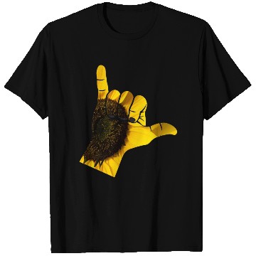 Discover Shaka Hand On Yellow Sunflower Plant T Shirts