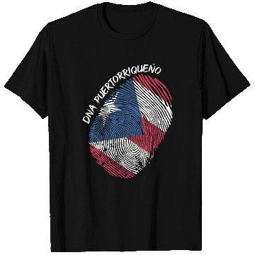 Discover Puerto Rico Flag Fingerprint For Boricua Usa Fans T Shirts