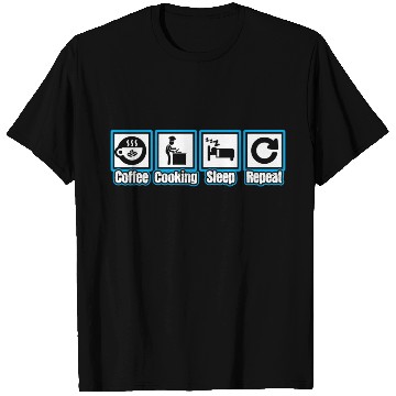 Discover Chef Coffee Cooking Sleep Repeat T Shirts