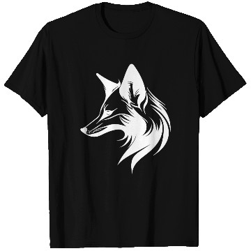 Discover Fox Portrait In Flowing Lines Style T Shirts