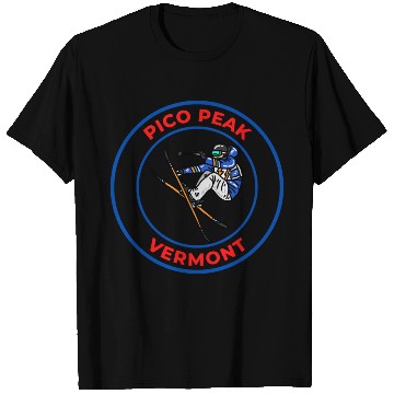 Discover Retro Skiing in Pico Peak Vermont Holiday Souvenir T Shirts