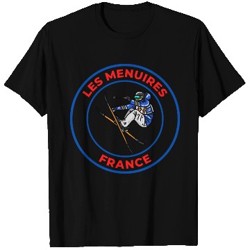 Discover Retro Cool Skiing in Les Menuires France Souvenir T Shirts
