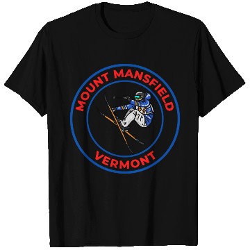 Discover Retro Skiing Mount Mansfield Vermont Souvenir T Shirts