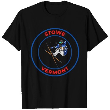 Discover Retro Skiing in Stowe Vermont Holiday Souvenir T Shirts