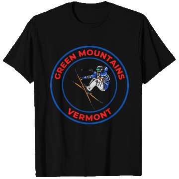 Discover Retro Skiing in Green Mountains Vermont Souvenir T Shirts