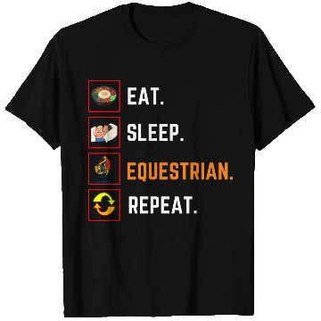 Discover Funny Eat Sleep equestrian Repeat Gift T Shirts
