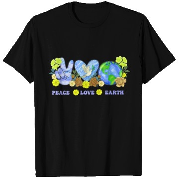 Discover Peace Love Earth Peace Love People Earth Day T Shirts