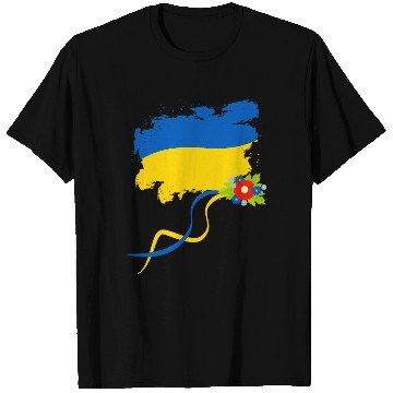 Discover Ukraine Flag With Folk Flowers Ukrainian Pride T Shirts