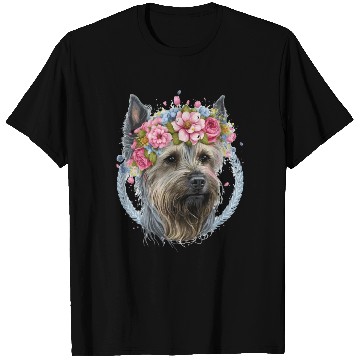 Discover Cute Yorkshire Terrier Flower Crown Pet Dog Breed T Shirts